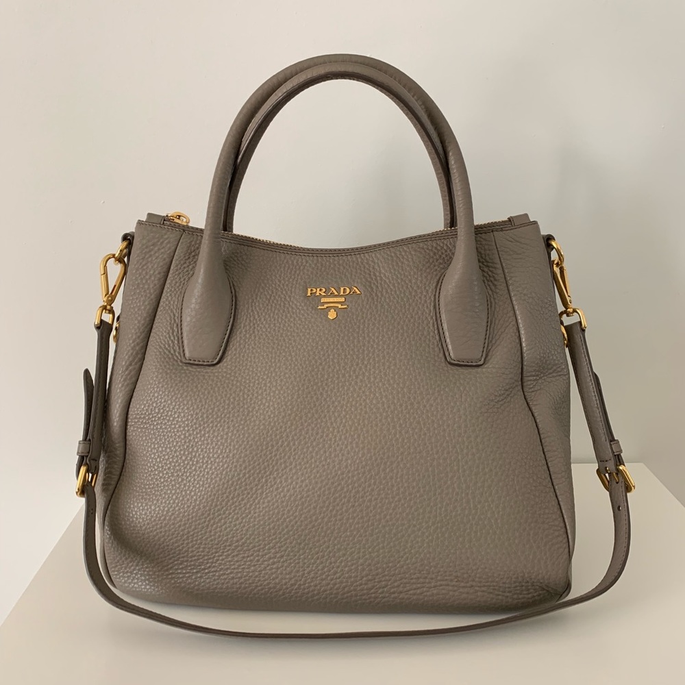 Prada Vitello Daino Sacca 2 Manici Leather Tote